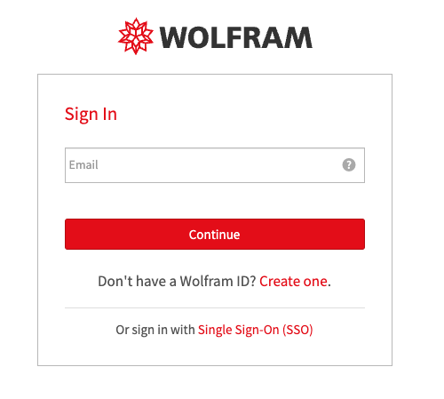 Wolfram Account Sign In Page